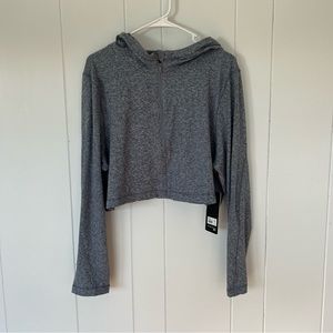 NEW WITH TAGS Cropped Hoodie 90 Degrees by Reflex Blue Heather